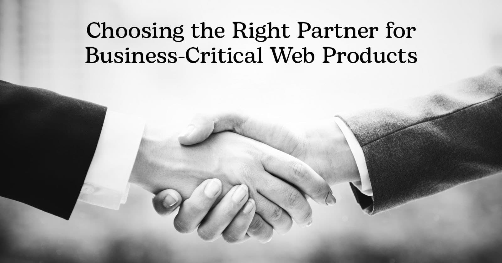Choosing the Right Partner for Business-Critical Web Products