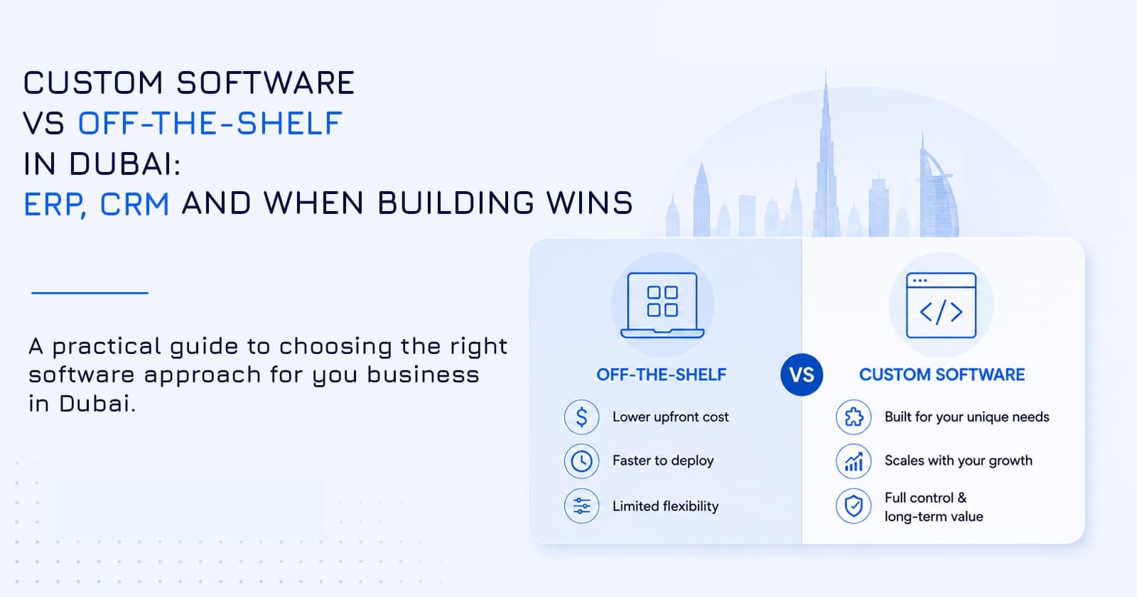 Custom Software vs Off-the-Shelf in Dubai: ERP, CRM and When Building Wins